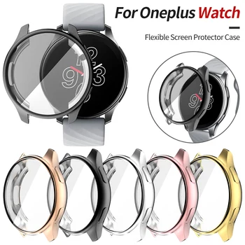 Protetor de tela Flexível com Tampa para Oneplus Caso Relógio resistente TPU pára-choques para Um Mais Smartwatch Escudo Leve