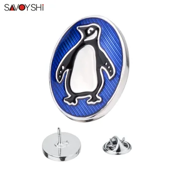 SAVOYSHI Pinguim Bonito Mens Pin de Lapela Broches Emblemas Pinos Marca Multa Presente Esmalte Azul Broches Colares de Jóias Decoração