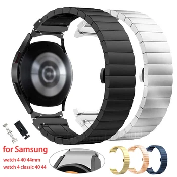 Sem Lacunas Alça de Metal para Samsung Galaxy Watch 4 Clássico 46mm 42mm 44mm 40mm Aço Inoxidável, Pulseira de Relógio de 4 Correia de Acessórios