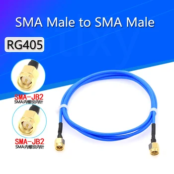 SMA a SMA conector em linha reta cabo Coaxial do RF da SMA macho-SMA macho RG405 086 Azul do cabo adaptador de pele