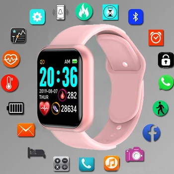 Smart Relógios do Esporte Mulheres Homens Pulseira de Fitness Tracker Etapas de Calorias de Saúde, Monitor de Bluetooth relógio de Pulso Para Android IOS Y68 D20