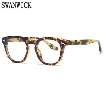 Swanwick praça óculos de moldura para as mulheres anti luz azul óculos homens TR90 de acetato de óptica armações de óculos da moda cinza preto