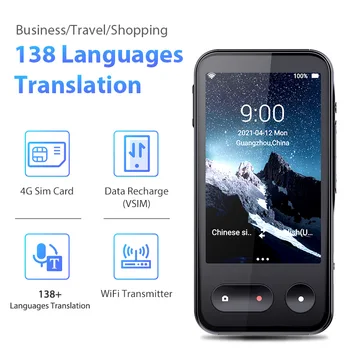T7 Portátil Smart Tradutor Offline Instantâneas Traduzir 138 de Suporte a Idiomas Foto Tradução de se Conectar com wi-Fi Hotspot 4G SIM