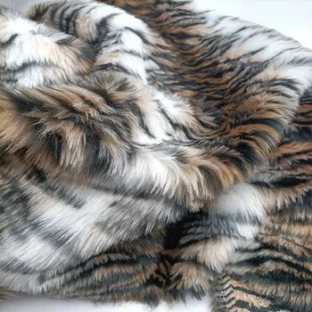 tigre padrão de 2cm de pelúcia de peles de tecido de imitação de peles de desempenho do vestuário de peles de tecido para patchwork