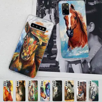 TOPLBPCS Cavalo de Arte de Pintura Caso de Telefone para Samsung S21 A10 para Redmi Nota 7 9 para Huawei P30Pro Honra 8X 10i tampa