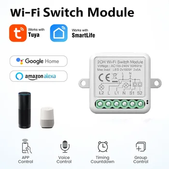 Tuya WiFi, Zigbee Smart Switch Módulo de Comutação Elétrica do Disjuntor 1/2/3/4Gang Interruptor de Iluminação Módulo Móvel de Controle de APLICATIVO
