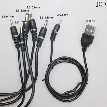 USB Macho para 5.5*2.1 4.0*1.7 3.5*1.35 2.5*0.7 2.0*0.6 mm Jack DC de Alimentação Cabo de Carregamento CA ficha de Transferência de Conector de Carregador do Conversor