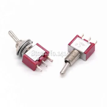 Vermelho Miniatura Alternar MTS-103 MTS103 C.A. 250V/3A 120V/5A Mini-Alavanca do Interruptor Interruptor de 3 Pin ON/OFF/ON 3P3T