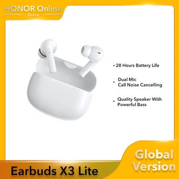 Versão Global HONRA Escolha Fones de ouvido X3 Lite 28 Horas de Vida de Bateria Dupla Mic Chamada de Bluetooth de Cancelamento de Ruído 5.3 TWS Fones de ouvido