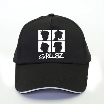 verão marca a banda de música do gorillaz boné de beisebol Britânico Banda Virtual Gorillaz Cartoon snapback chapéu de moda, Homens, mulheres do Hip-Hop chapéu