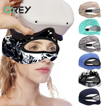VR Máscara de Olho Cobertura Respirável Banda de Suor Tamanhos Ajustáveis Preenchimento de Realidade Virtual Fones de ouvido Capa Para o Oculus Quest 2 Acessórios