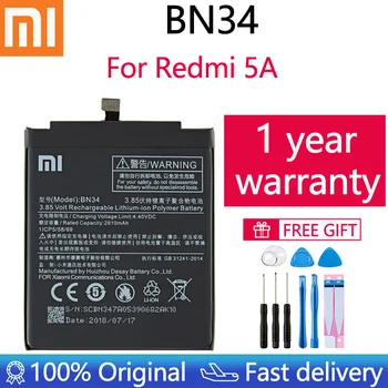 Xiao Mi Original Bateria do Telefone BN34 para Xiaomi Redmi 5A 5.0