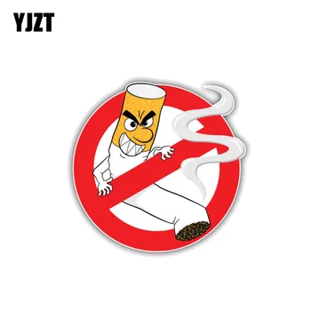 YJZT 11CM*10,7 CM Engraçado Não Fumar Aviso Etiqueta do Carro do PVC Decalque 12-1399
