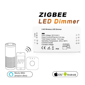ZIGBEE Smart Dimmer LED Controlador,DC12/24V,APP de controle de Brilho Ajustável,para a Faixa de LED iluminação Linear