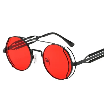 Óculos de sol UV400 de Alta Qualidade de cor de Lentes de Óculos de Homens, Mulheres Retro Redondo de Armação de Metal de Óculos de sol Óculos